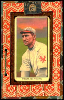 Picture, Helmar Brewing, T206-Helmar Card # 104, Art Devlin, Red logo on sleeve, New York Giants